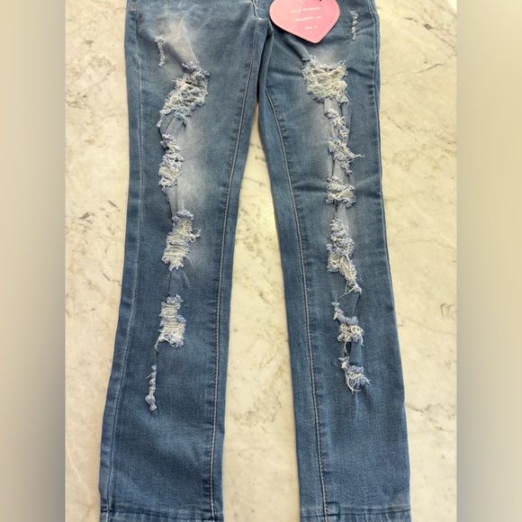 1st Kiss Girls Distressed Skinny Jeans - Blue - Picture 6 of 7